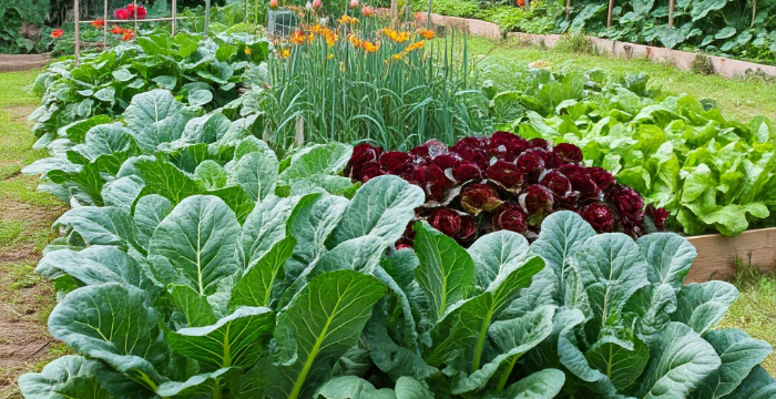 Healthy garden using companion planting techniques